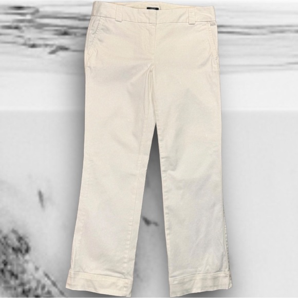 J. Crew Stretch ‘City Fit’ Straight Leg Ivory / Cream Pants in Size 2 Short - Picture 6 of 11